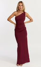 Criselda Maxi Dress One Shoulder Maxi Dress in Wine