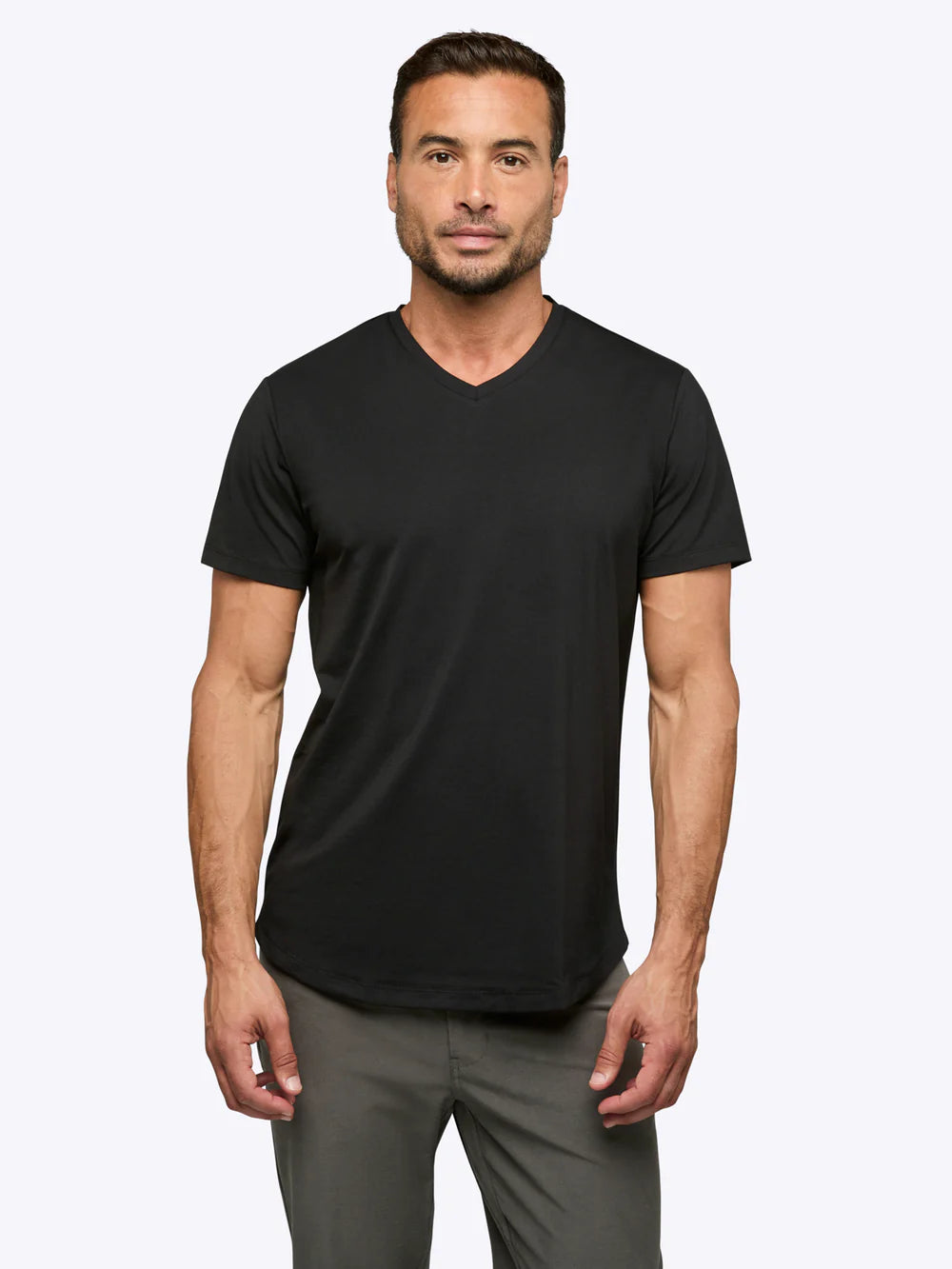 AO V-Neck Curve-Hem Tee