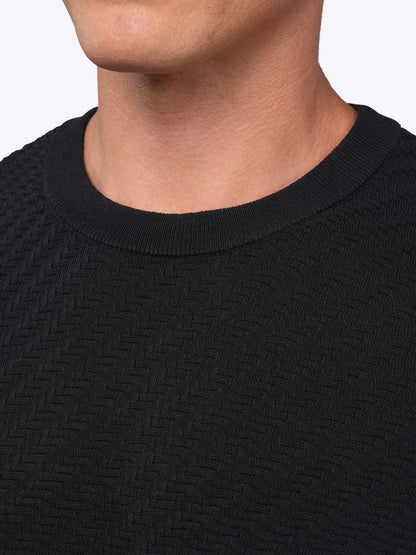 Riviera Knit Long Sleeve Textured Tee