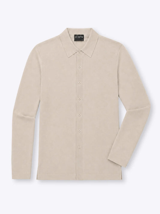 Riviera Knit Long Sleeve Button Up