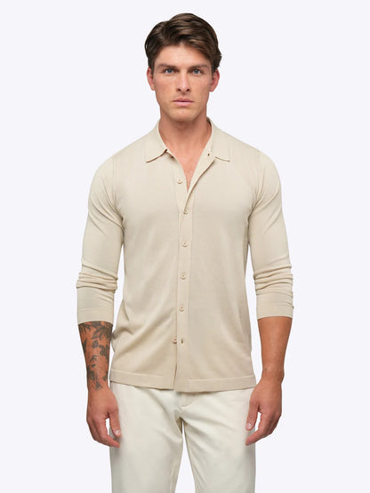 Riviera Knit Long Sleeve Button Up