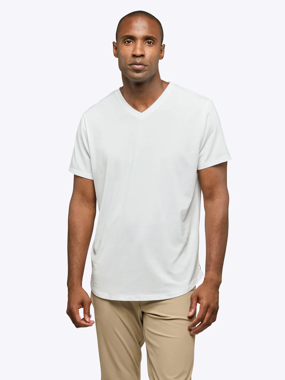 AO V-Neck Curve-Hem Tee